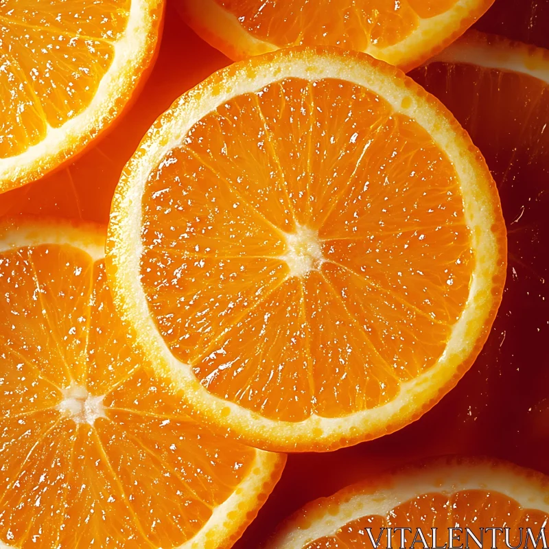 Juicy Orange Slices Close-Up AI Image