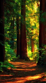 Sunlit Forest Pathway