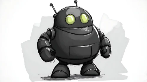 Friendly Robot Cartoon Image