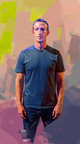 Modern Portrait of Mark Zuckerberg