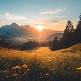 Scenic Mountain View at Sunset