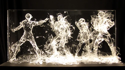 Figures in Glass: Modern Art Piece