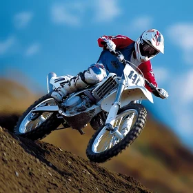 Motorcycle Racing Jump Blue Sky
