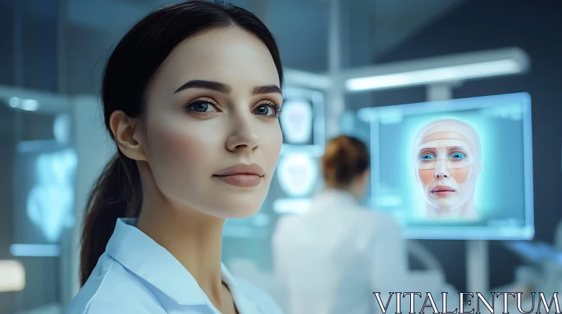 Modern Laboratory with Female Technician AI Image