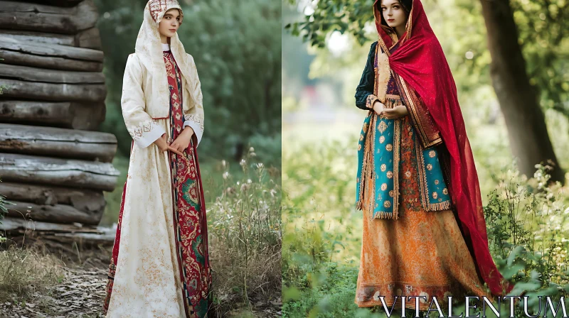 Portraits of Women in Ethnic Clothing AI Image