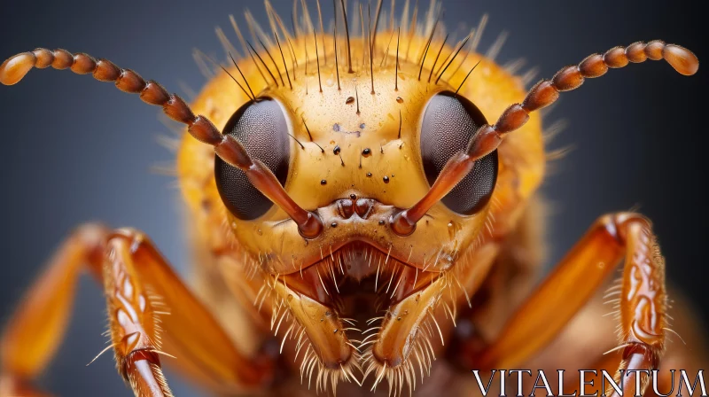 Close-up of Large Insect with Detailed Facial Features AI Image