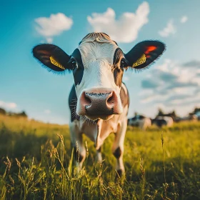 Black and White Cow in the Field