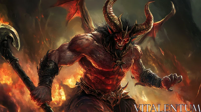 Demon Arisen from the Flames AI Image