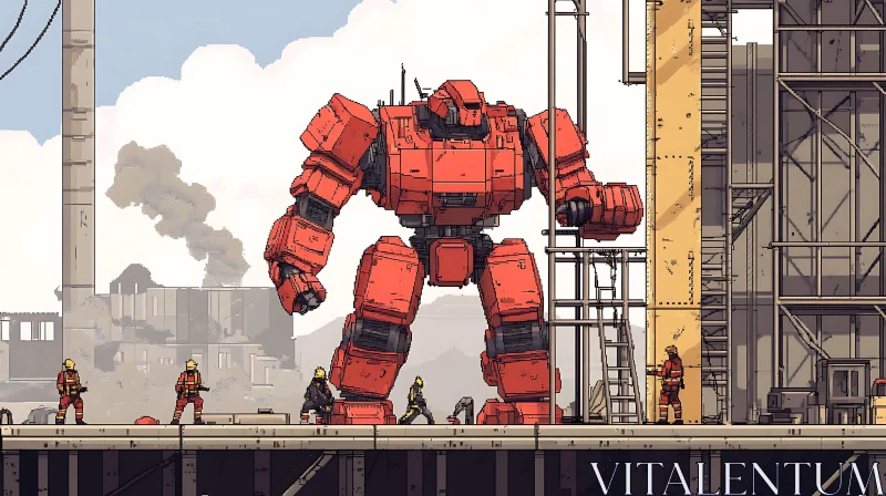 AI ART Giant Robot Pixel Art