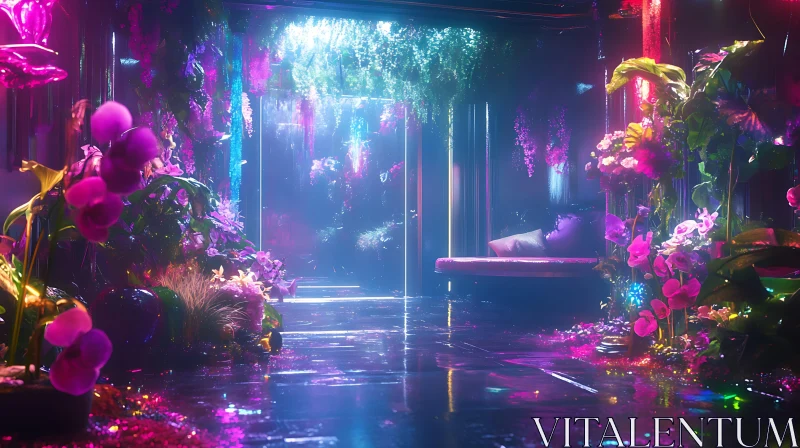 Luminous Floral Relaxation AI Image