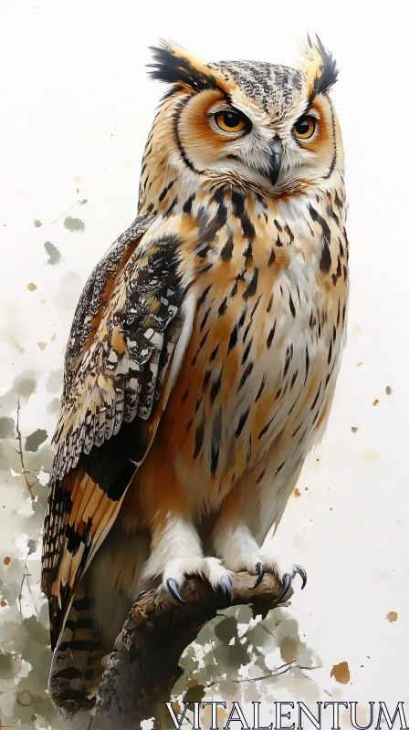 AI ART Owl on a Branch