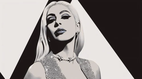 Elegant Monochrome Lady Gaga Portrait