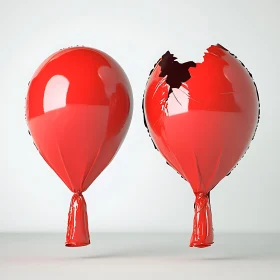 Two Red Balloons Conceptual Still Life