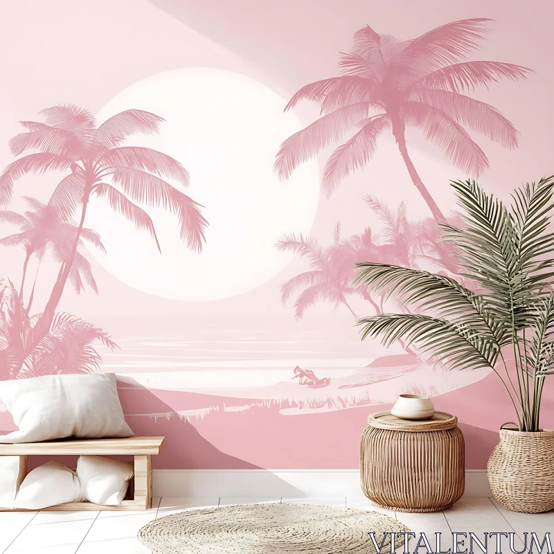 AI ART Pink Paradise Interior Design