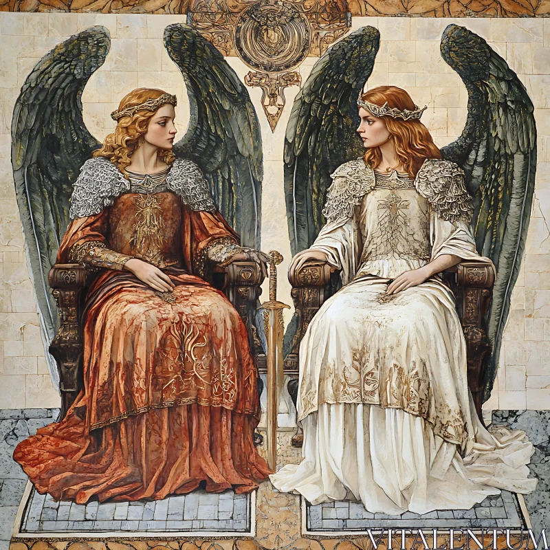 AI ART Angels on Thrones: A Gothic Tale