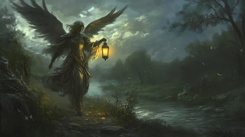 Guardian Angel with Lantern Artwork