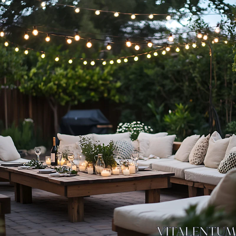 Serene Patio Evening AI Image