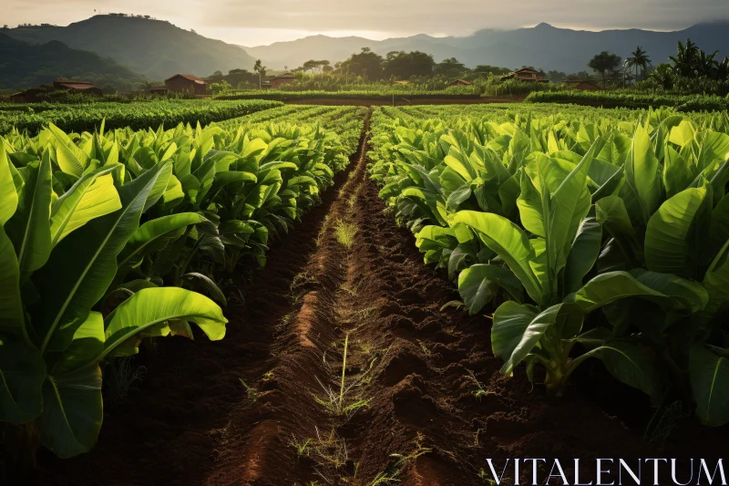 Agricultural Landscape with Greenery AI Image