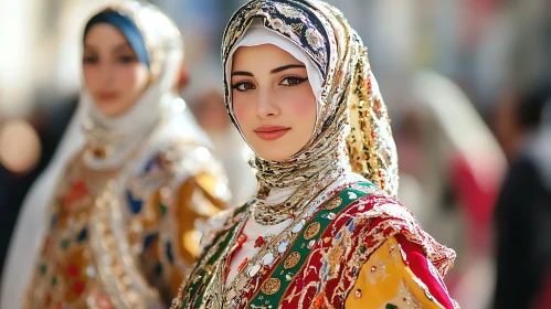 Portrait of Woman in Traditional Attire