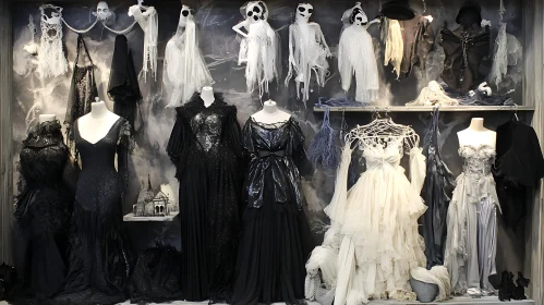 Mannequins Displaying Gothic Dresses