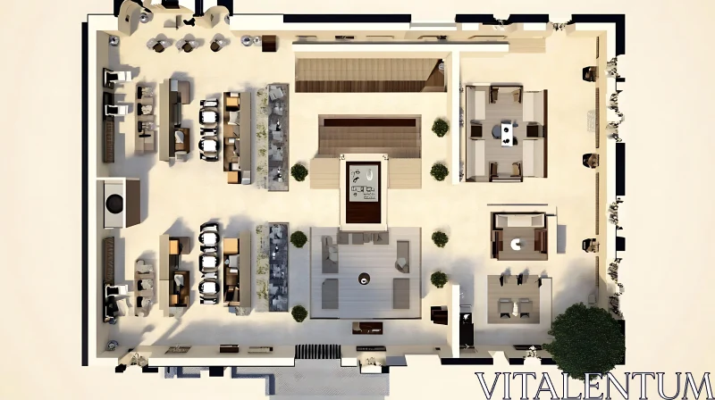 Overhead View of Interior Design Layout AI Image