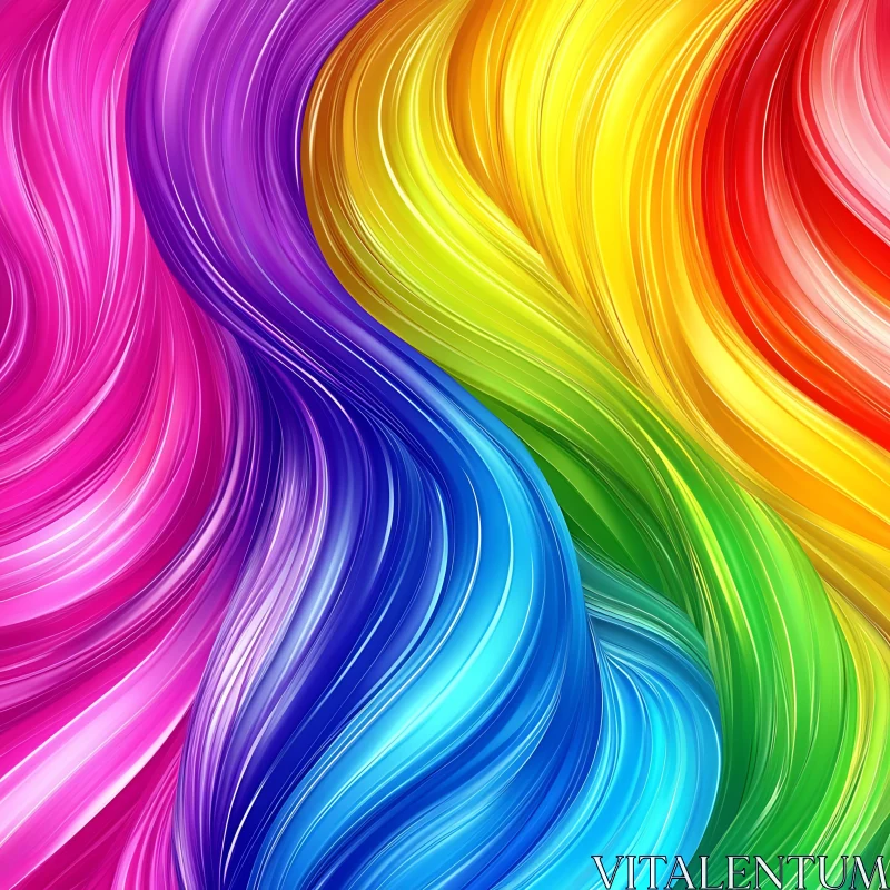 Rainbow Flow Abstract Art AI Image