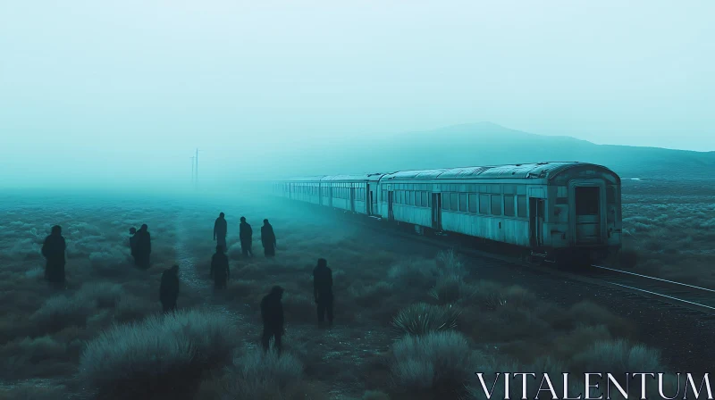 AI ART Foggy Train Journey