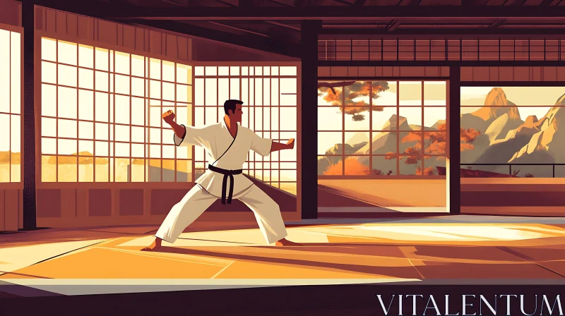 Peaceful Dojo Practice Art AI Image