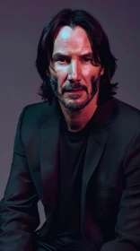 Keanu Reeves in a Dark Suit