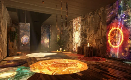 Abstract Interior Design with Circular Motifs