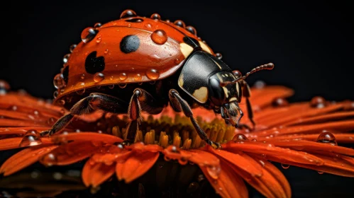 Ladybug on Orange Blossom - A Masterful Realistic Still Life