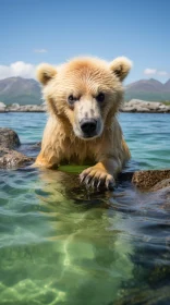Majestic Bear in Serene Water: A Captivating Nature Portrait