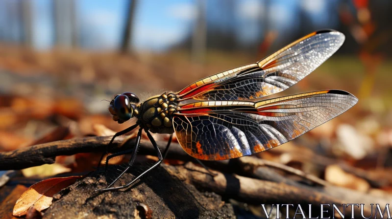 Photorealistic Representation of Dragonfly in Forest AI Image