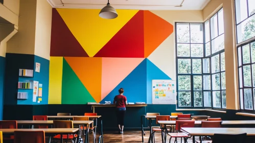 Colorful Geometric Classroom Design