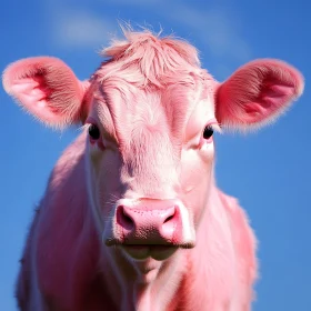 Surreal Pink Cow Art
