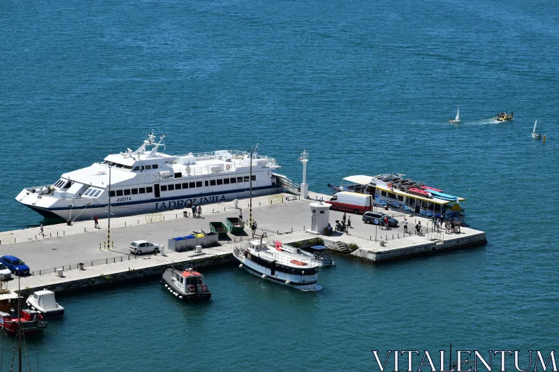 Coastal Views of Croatia's Busy Harbor Free Stock Photo