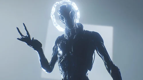 Ethereal Alien with Radiant Aura