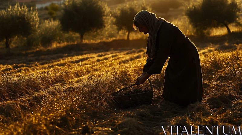 Harvest in Golden Light AI Image