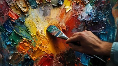 Artistic Brushstrokes on Colorful Canvas