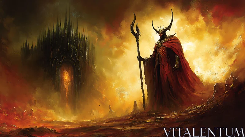 AI ART Demon Lord in a Fiery Domain