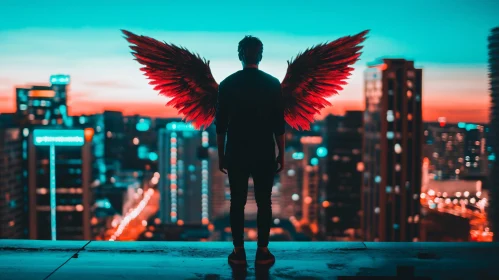 Winged Guardian Watching Over the City