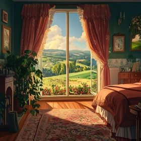 Bedroom with a View: Cozy Interior Scene