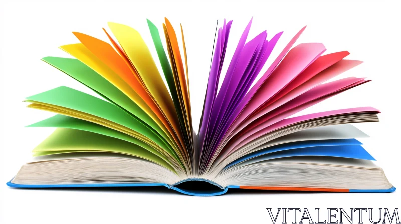 Colorful Book Pages Art AI Image