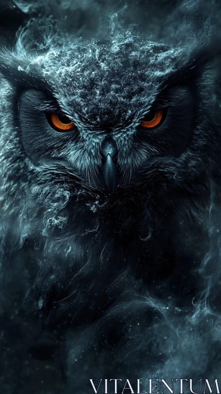 AI ART Owl in Smoke