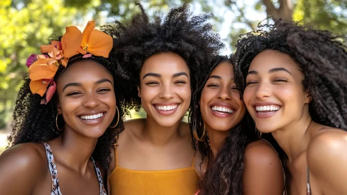 Four Friends Smiling Together