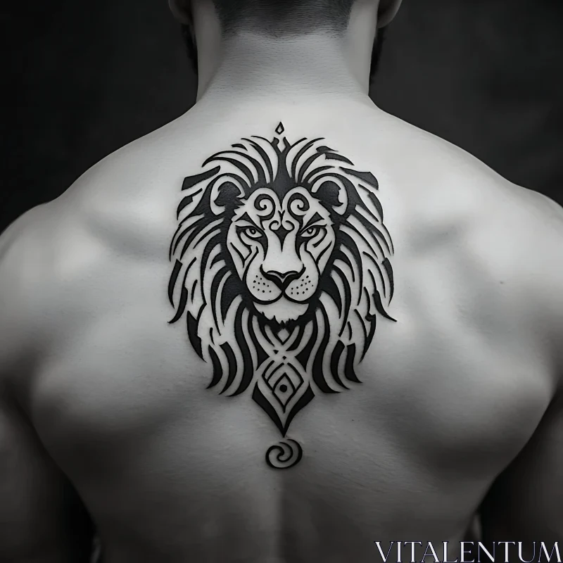 Intricate Lion Tattoo Design AI Image