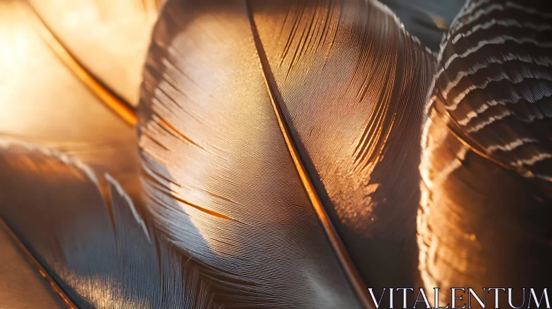 Detailed Feathers in Golden Light AI Image