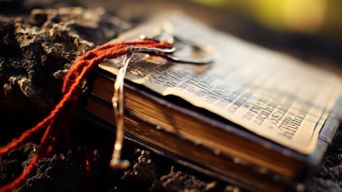 Romanticized Country Life: Macro Photography of a Red Bible