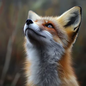 Upward Gaze of a Fox