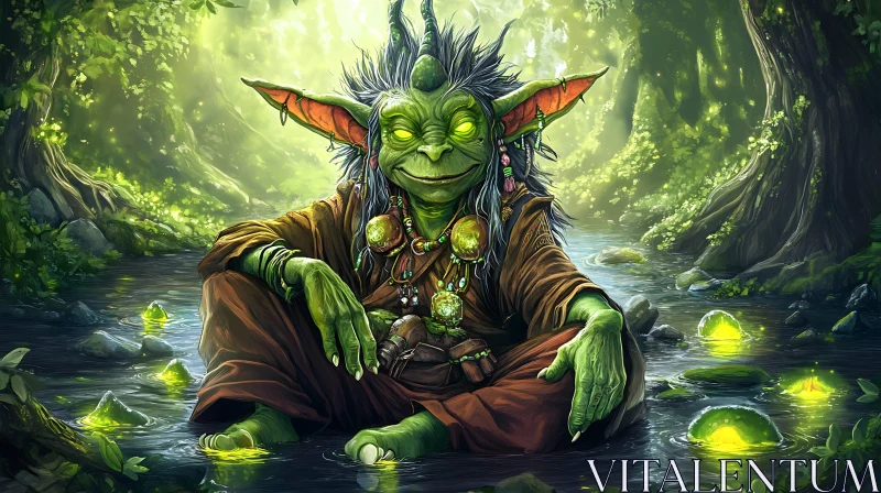 Forest Troll Meditation AI Image